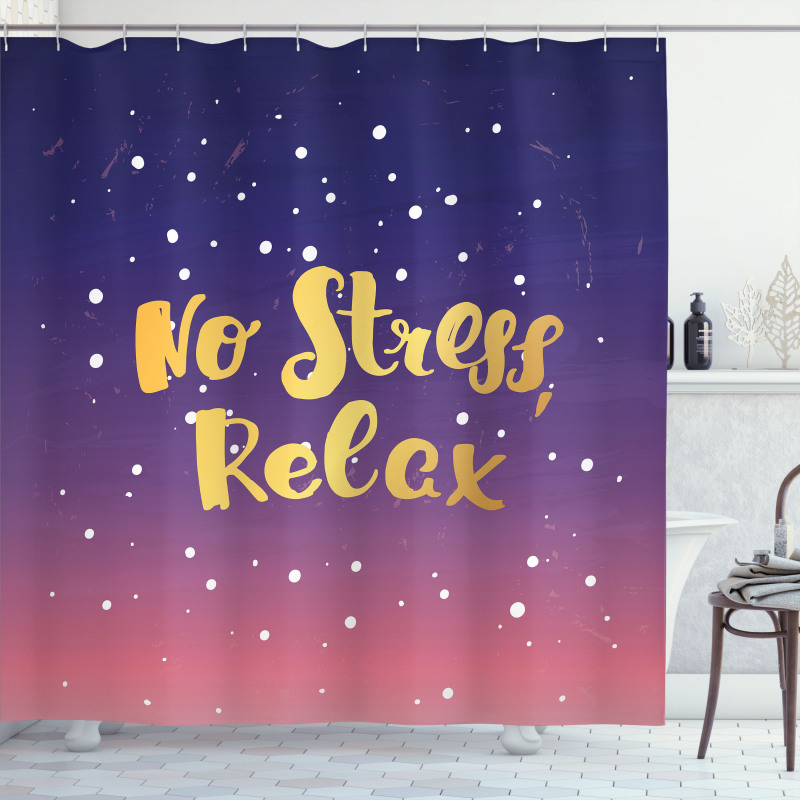 Typographic No Stress Relax Shower Curtain