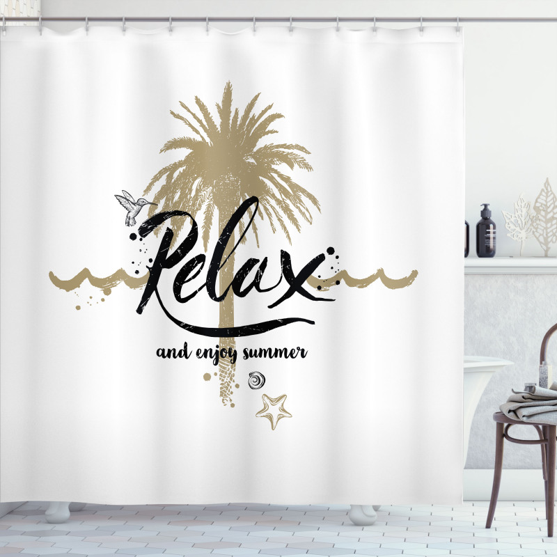 Tropical Enjoy Summer Text Shower Curtain