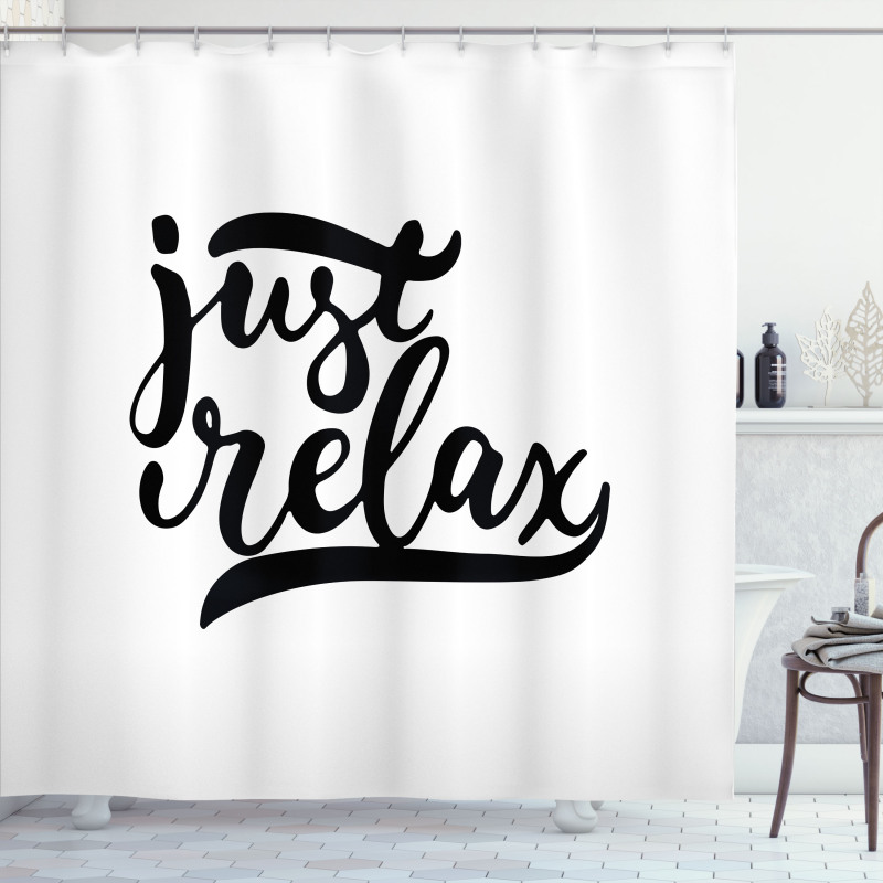 Minimalist Style Lettering Shower Curtain