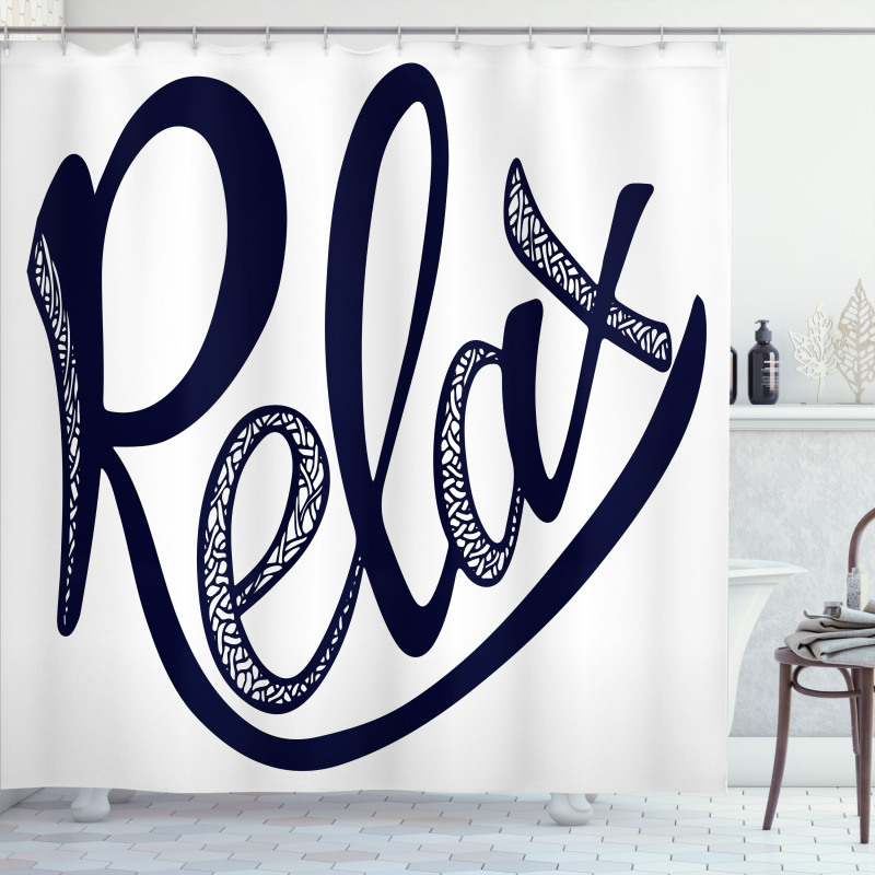 Calligraphic Font Shower Curtain