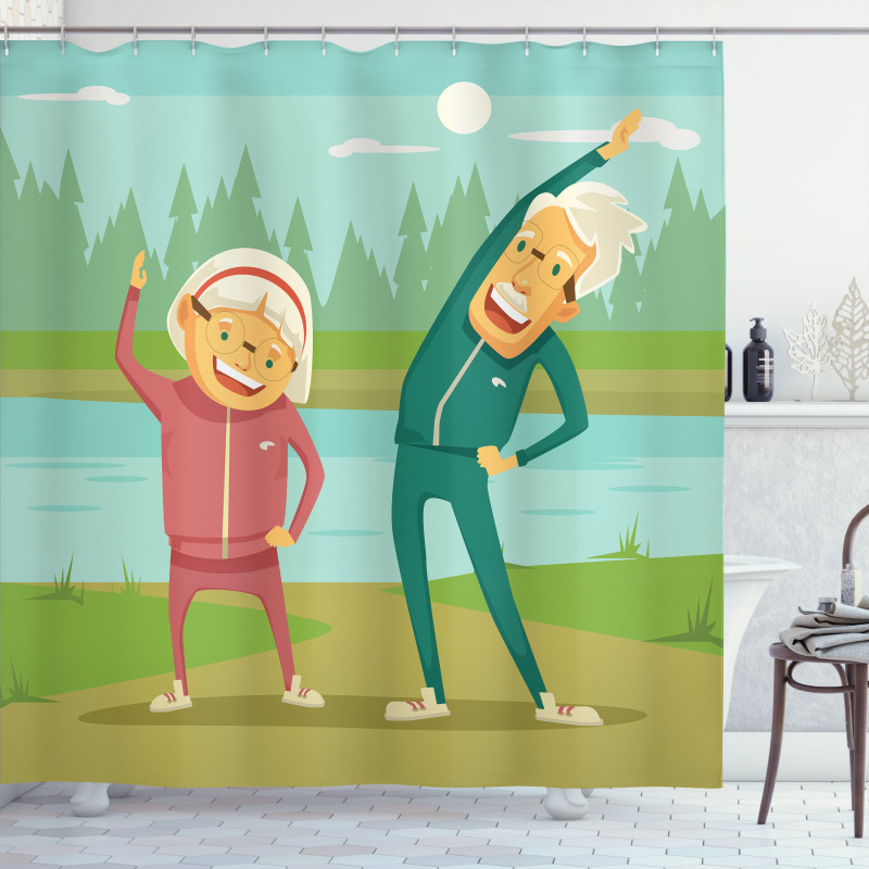 Retirement Activity Design Shower Curtain