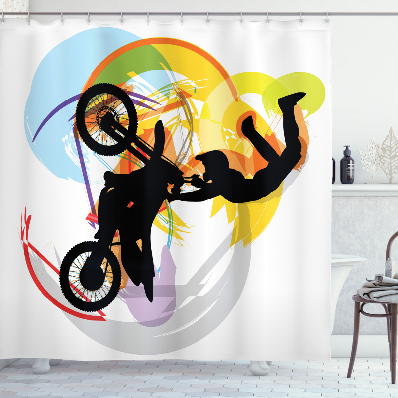 Motocross Rider Shower Curtain