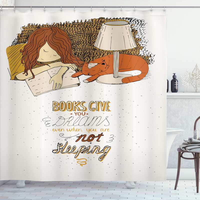 Books Give You Dreams Text Shower Curtain