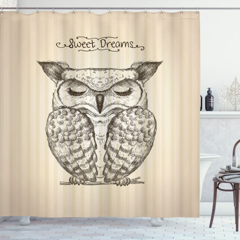 Sleeping Owl Dreams Shower Curtain