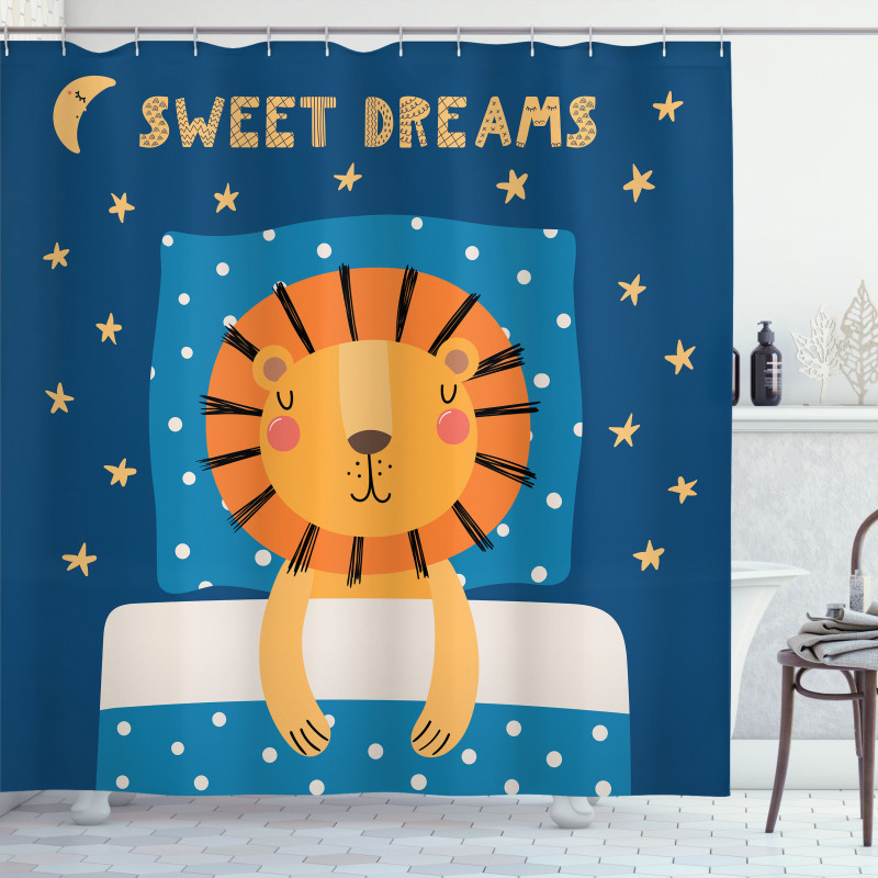 Sleeping Sketched Lion King Shower Curtain