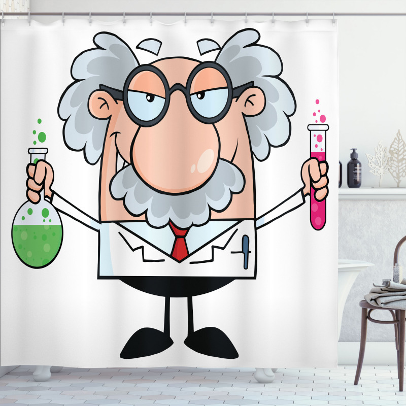 Nursery Science Theme Shower Curtain