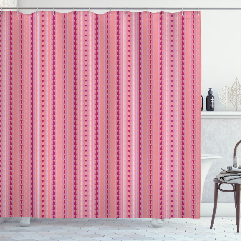 Pinkish Triangles Shower Curtain