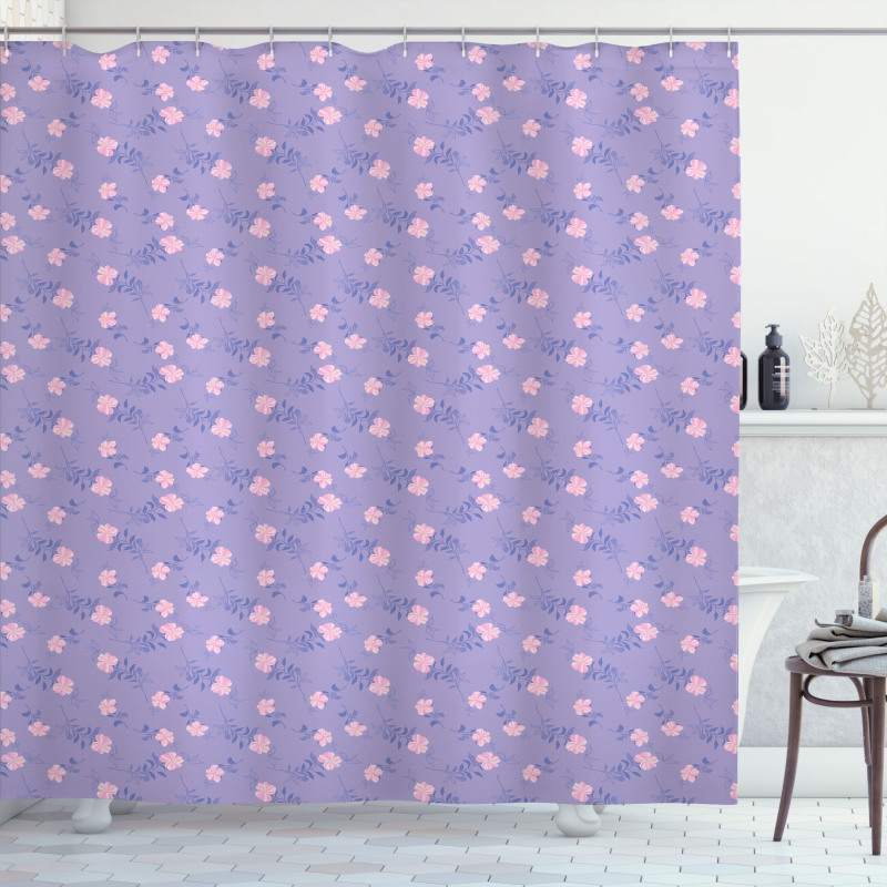Retro Gramophone Orchids Shower Curtain