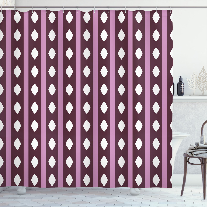 Stripes and Diamond Shape Shower Curtain