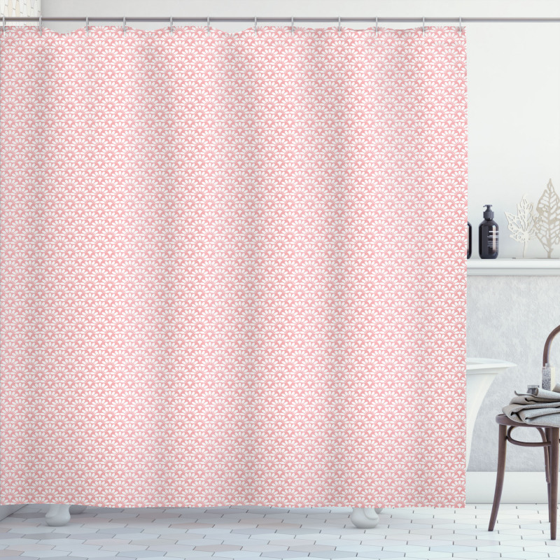 Fish Scale Damask Flowers Shower Curtain