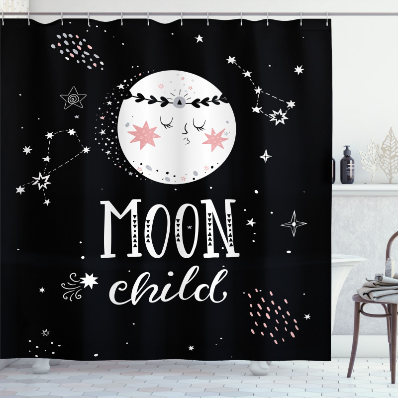 Cartoon Style Galaxy Concept Shower Curtain