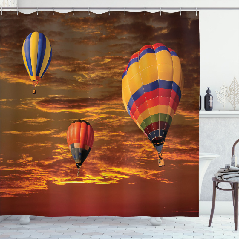 Skyscape Colorful Vehicles Shower Curtain