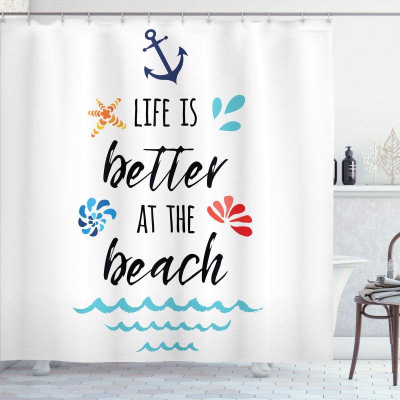 Travel Anchor Wave Shower Curtain