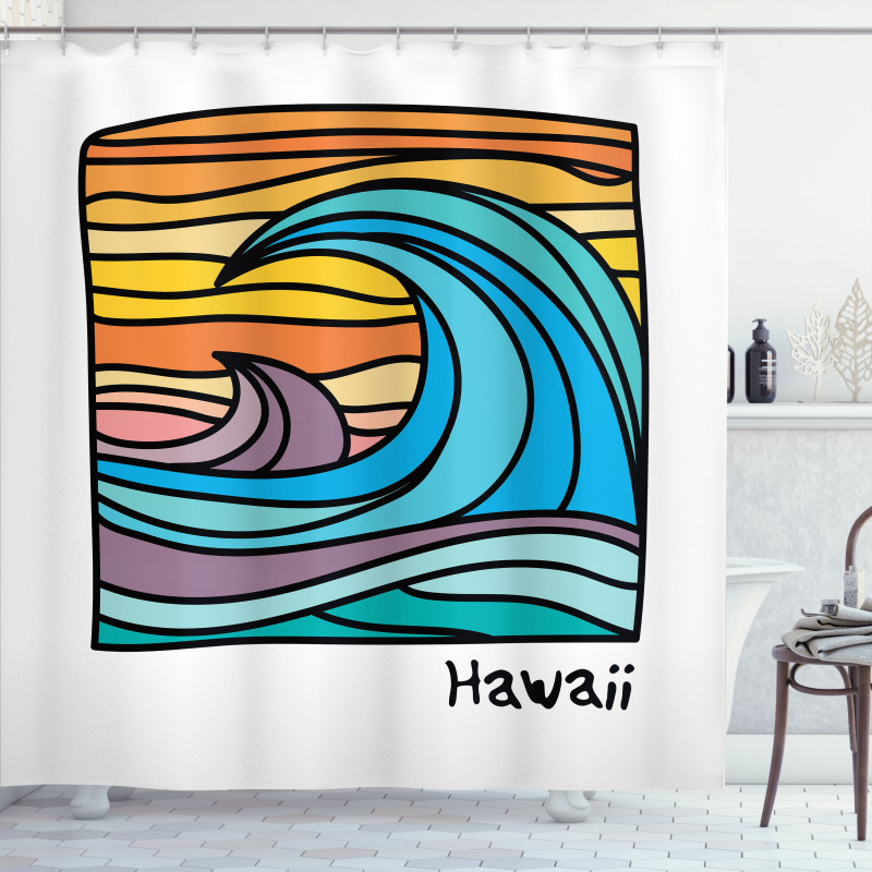Abstract Ocean Waves Art Shower Curtain
