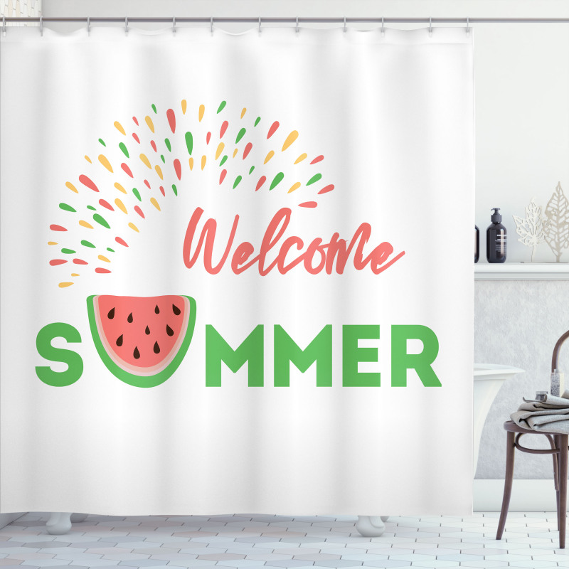 Welcome Summer Theme Shower Curtain