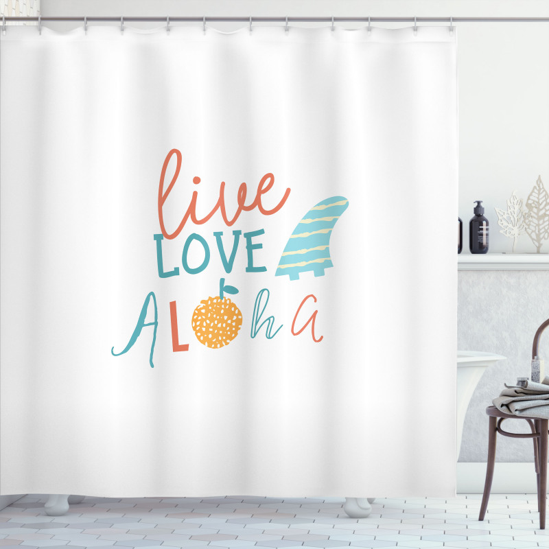 Live Love Aloha Fruit Shower Curtain