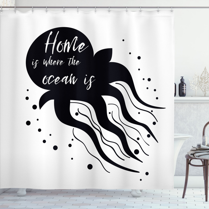Jellyfish Silhouette Shower Curtain