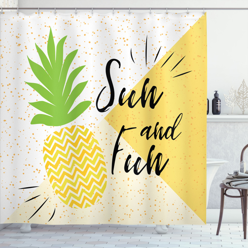 Sun and Fun Pineapple Shower Curtain