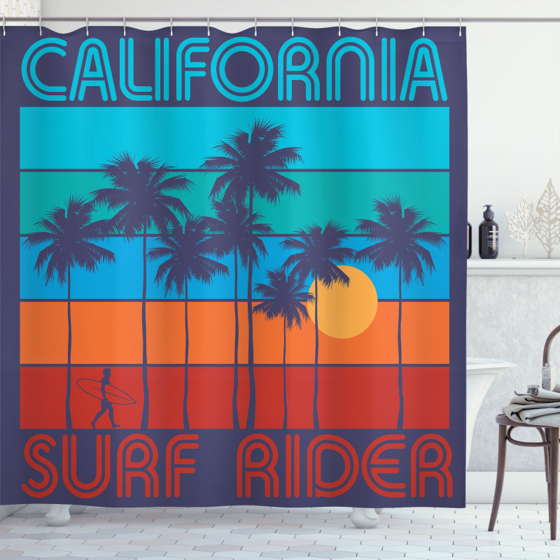 Surf Rider California Shower Curtain