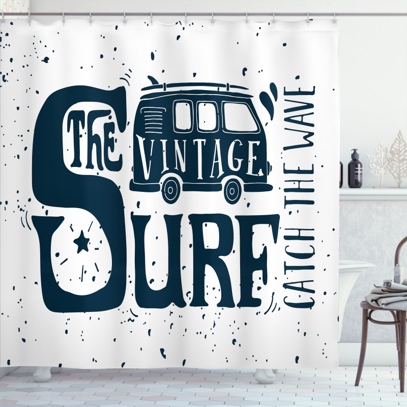 Vintage Surf Mini Van Shower Curtain