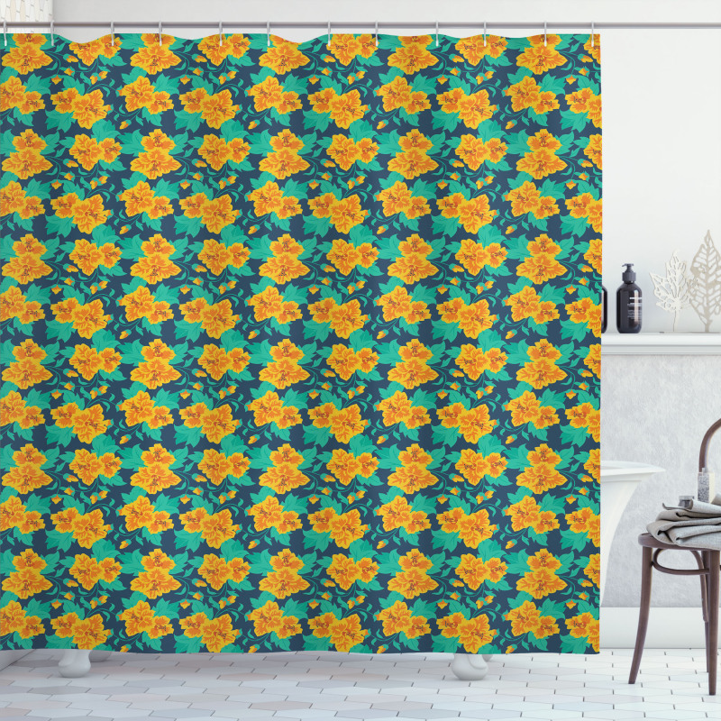 Romantic Summery Flowers Shower Curtain