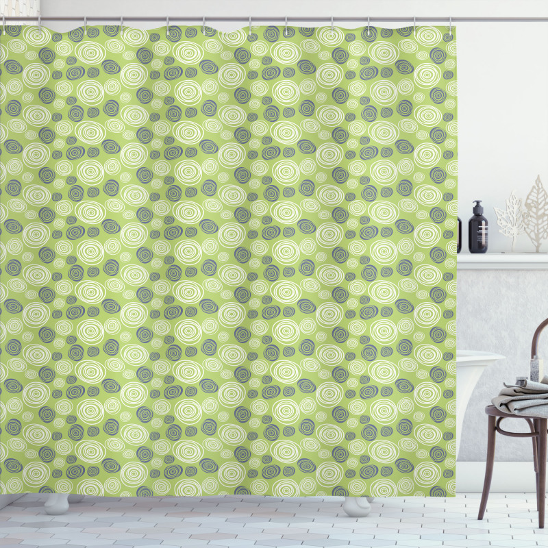 Hand-Drawn Retro Circles Shower Curtain