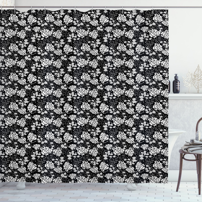 Rose Blossoms and Birds Shower Curtain