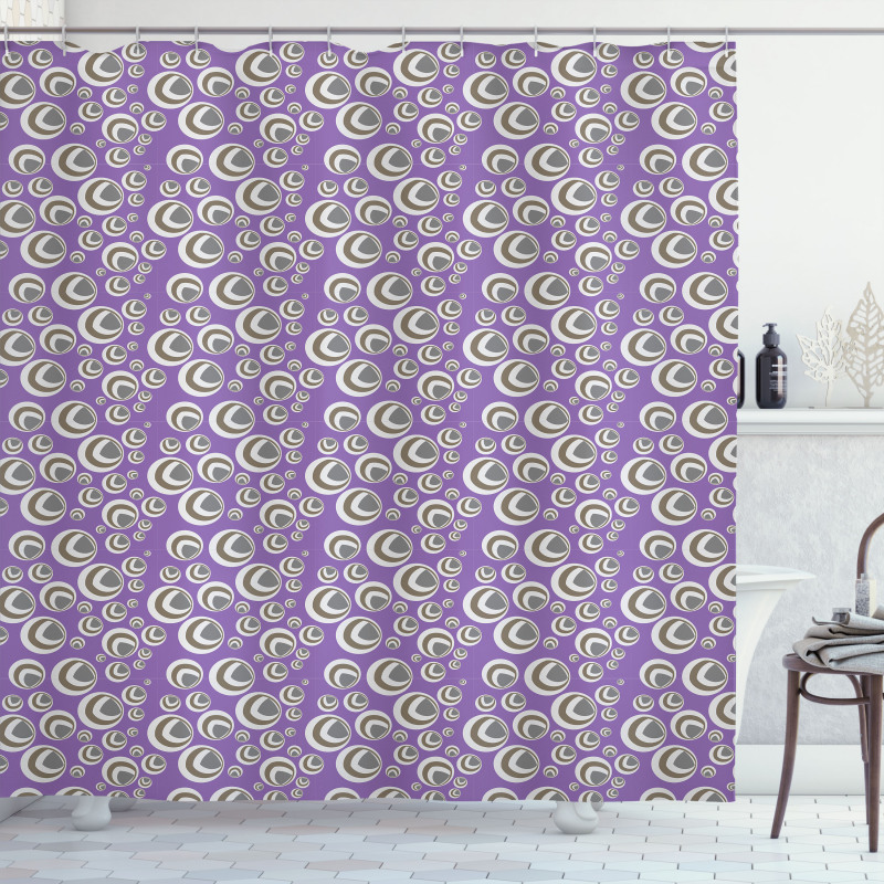 Retro Geometric Circles Shower Curtain