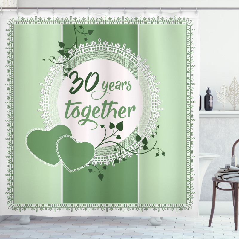 30 Years Together Text Shower Curtain