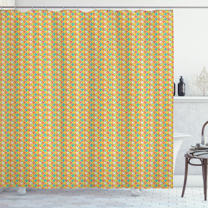 Triangles Angled Lines Shower Curtain