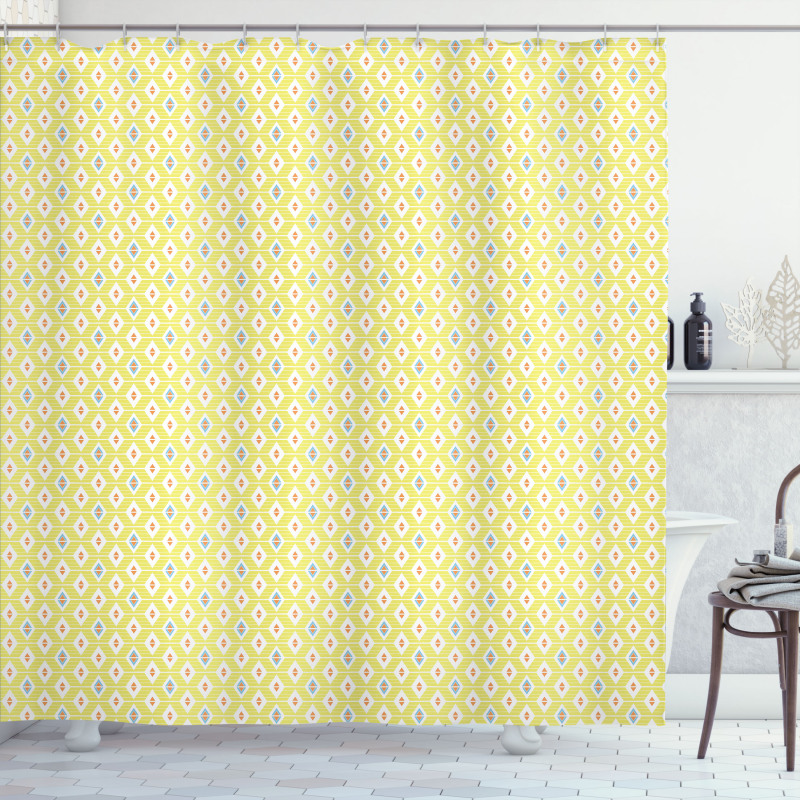 Rhombuses with Stripes Shower Curtain