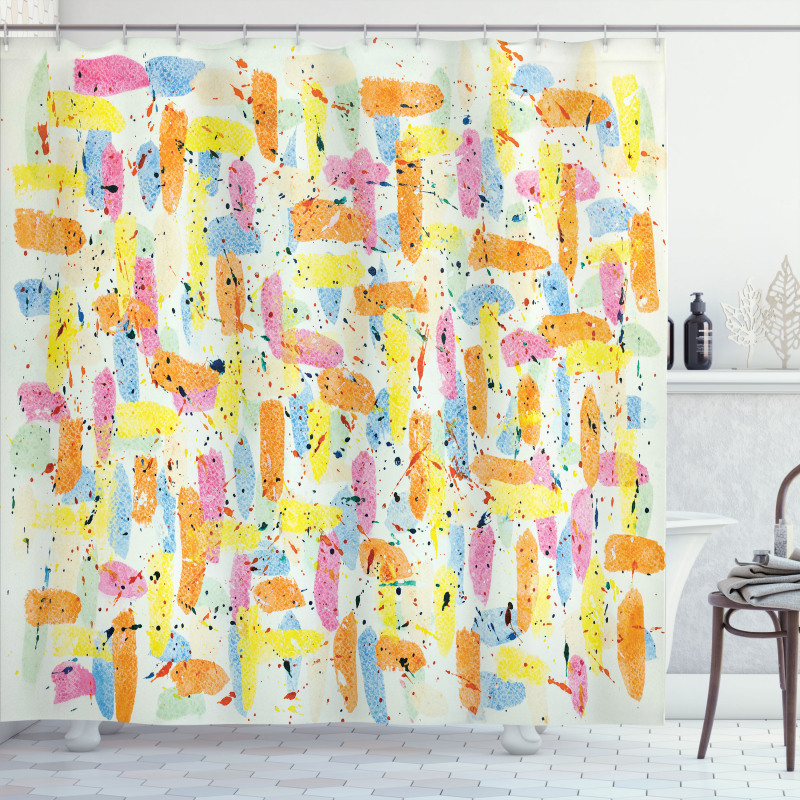 Paint Blobs Drips Design Shower Curtain