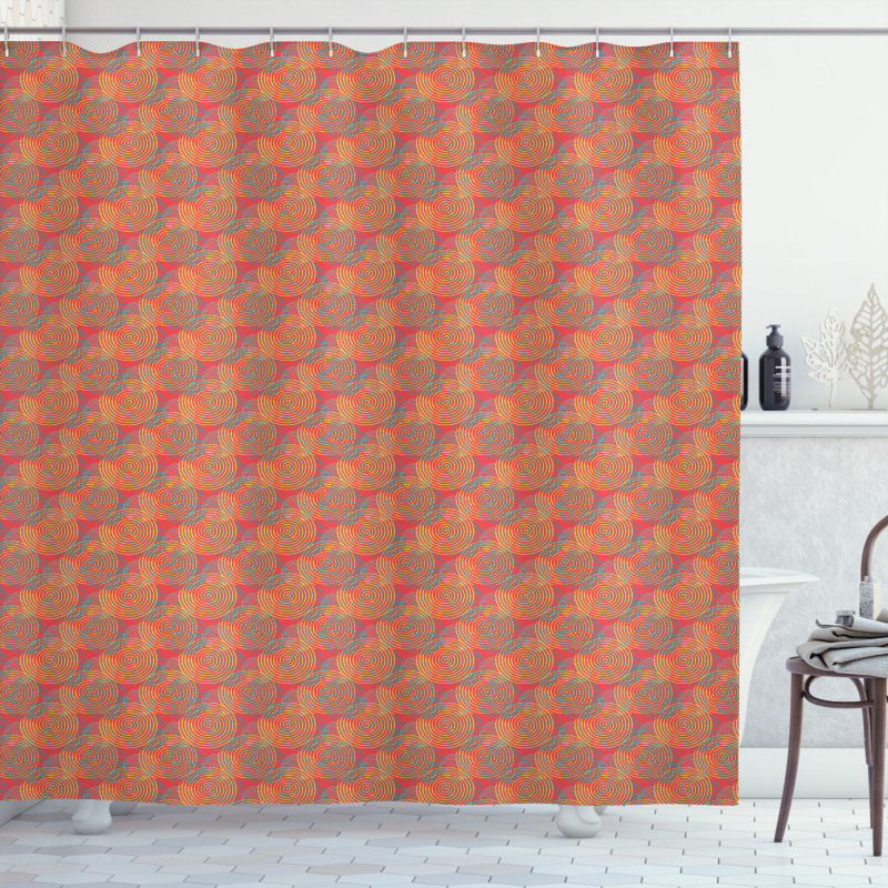Colorful Spirals Backdrop Shower Curtain