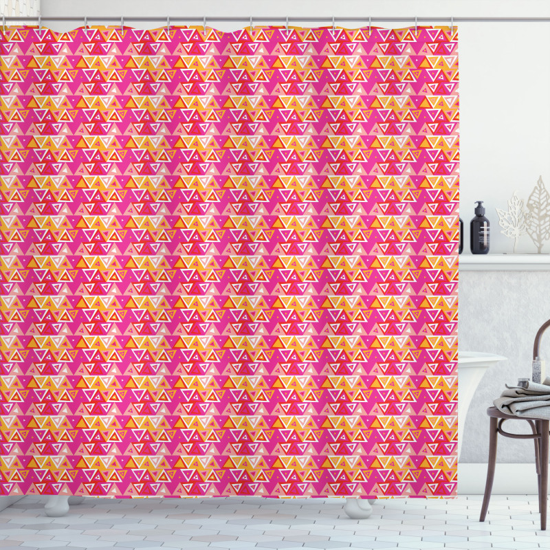 Abstract Triangle Pattern Shower Curtain