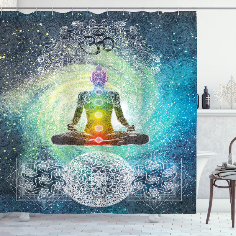 Mandala Zen Chakra Motif Shower Curtain