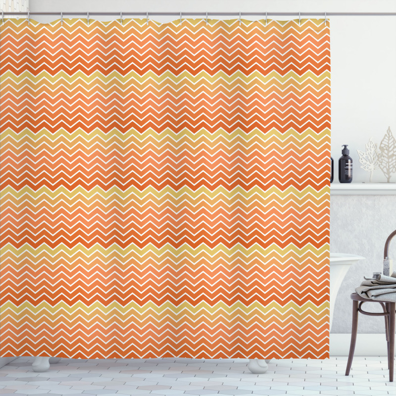 Gradient Blended Chevron Shower Curtain