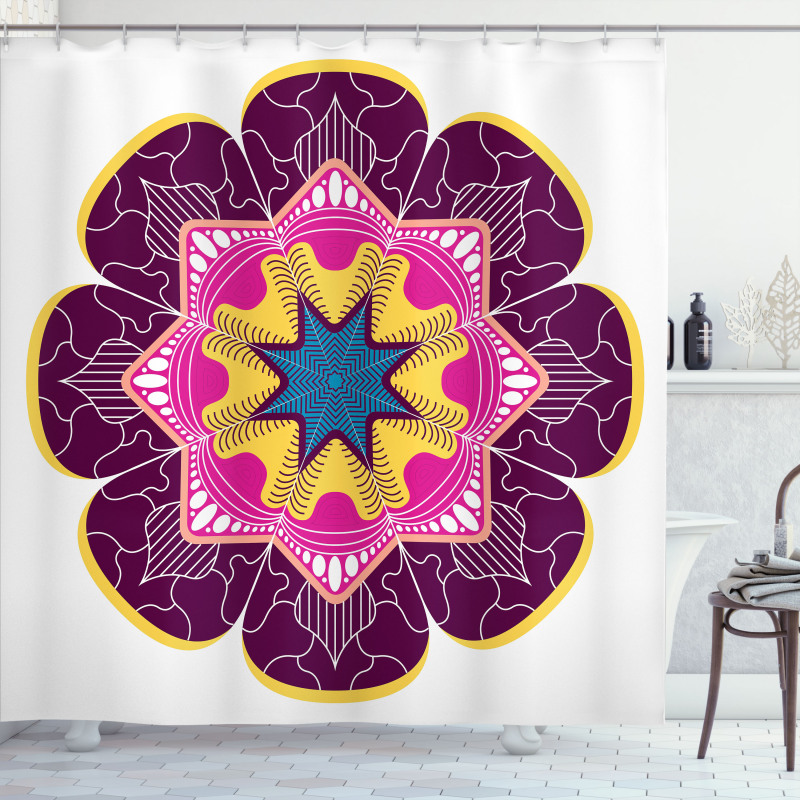 Vintage Motif Mandala Shower Curtain