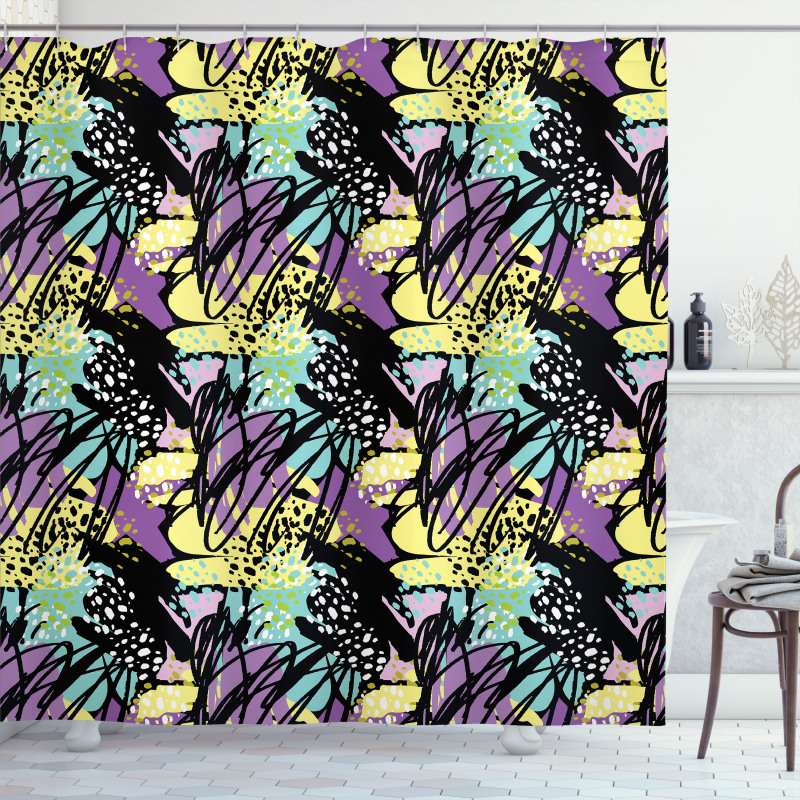 Brush Strokes Modern Art Shower Curtain