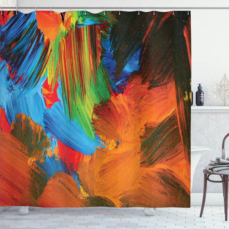 Watercolor Brush Strokes Shower Curtain