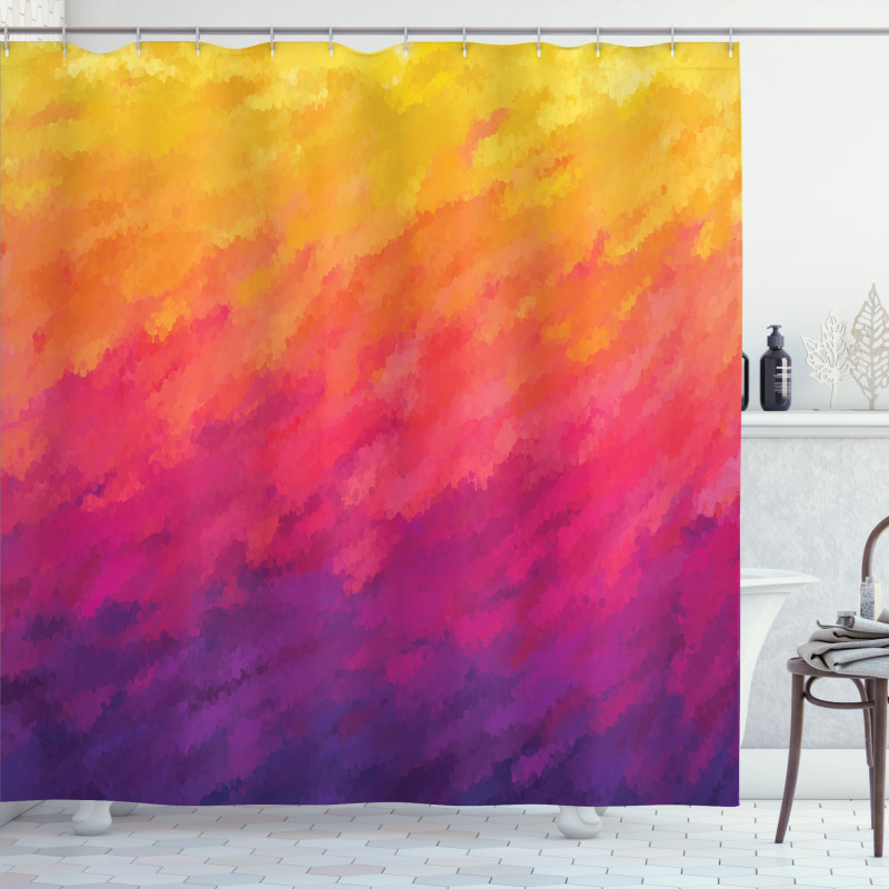 Watercolor Style Ombre Shower Curtain