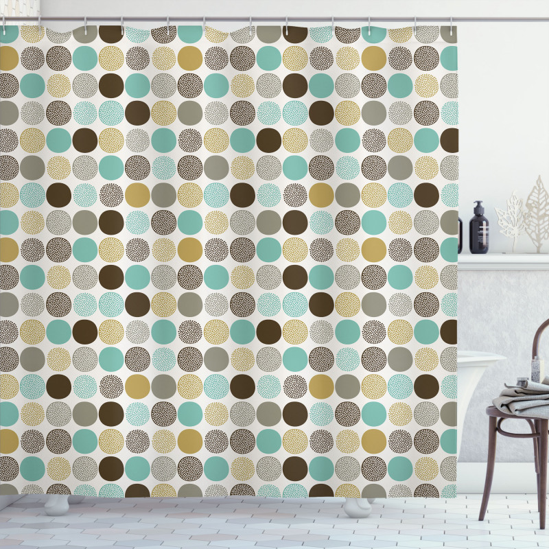 Abstract Dots Pattern Shower Curtain