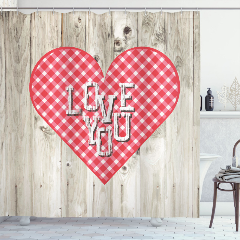 Valentines Day Themed Heart Shower Curtain