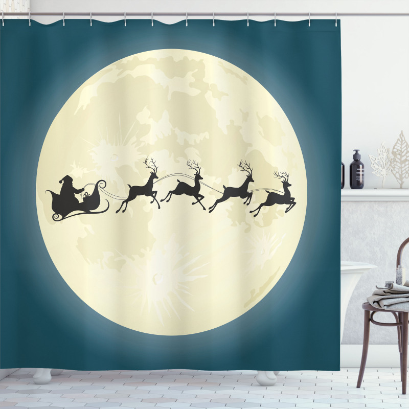Santa Claus Silhouette Shower Curtain
