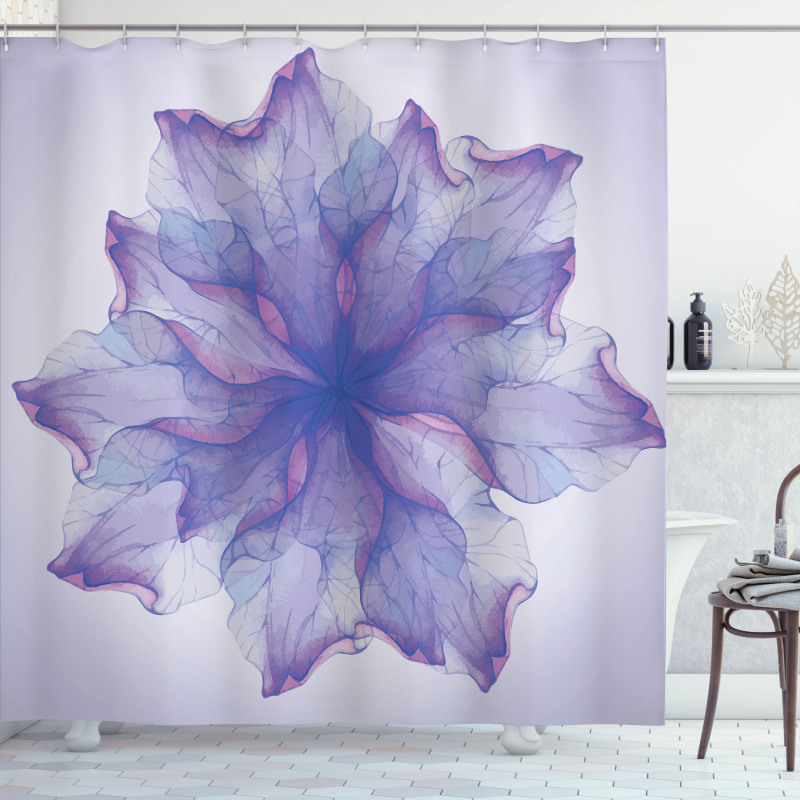 Blossoming Petals Pattern Shower Curtain