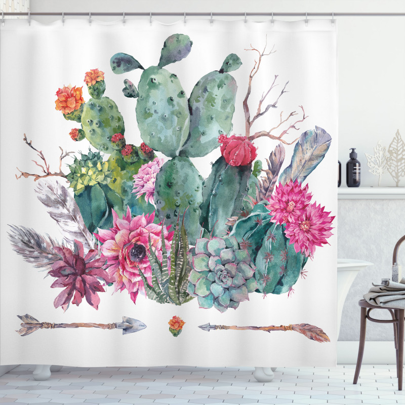 Bouquet in Boho Style Arrow Shower Curtain