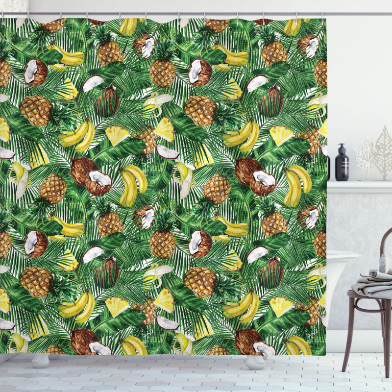 Pineapples Banana Coconut Shower Curtain