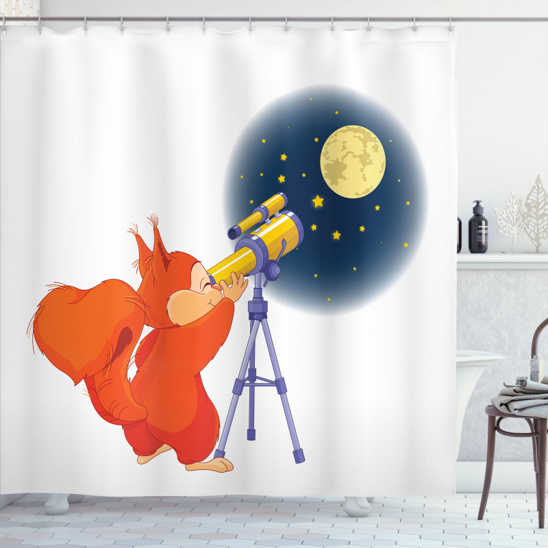 Animal with a Telescope Shower Curtain