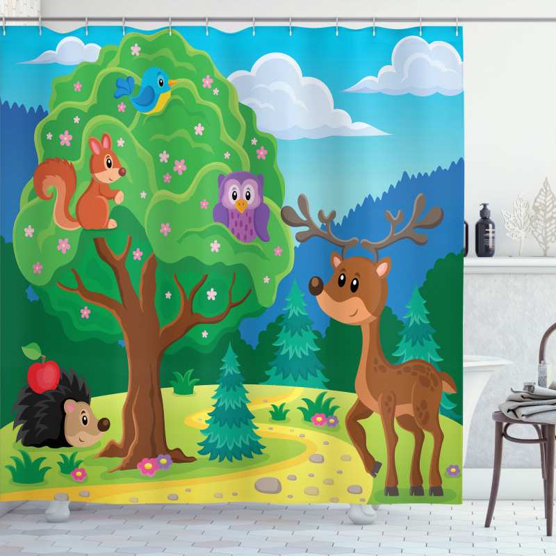 Funny Animals Wildlife Shower Curtain