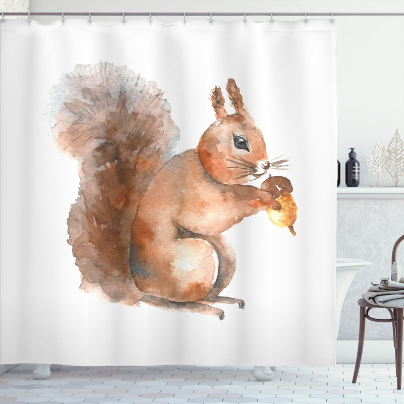 Watercolor Rodent Animal Shower Curtain