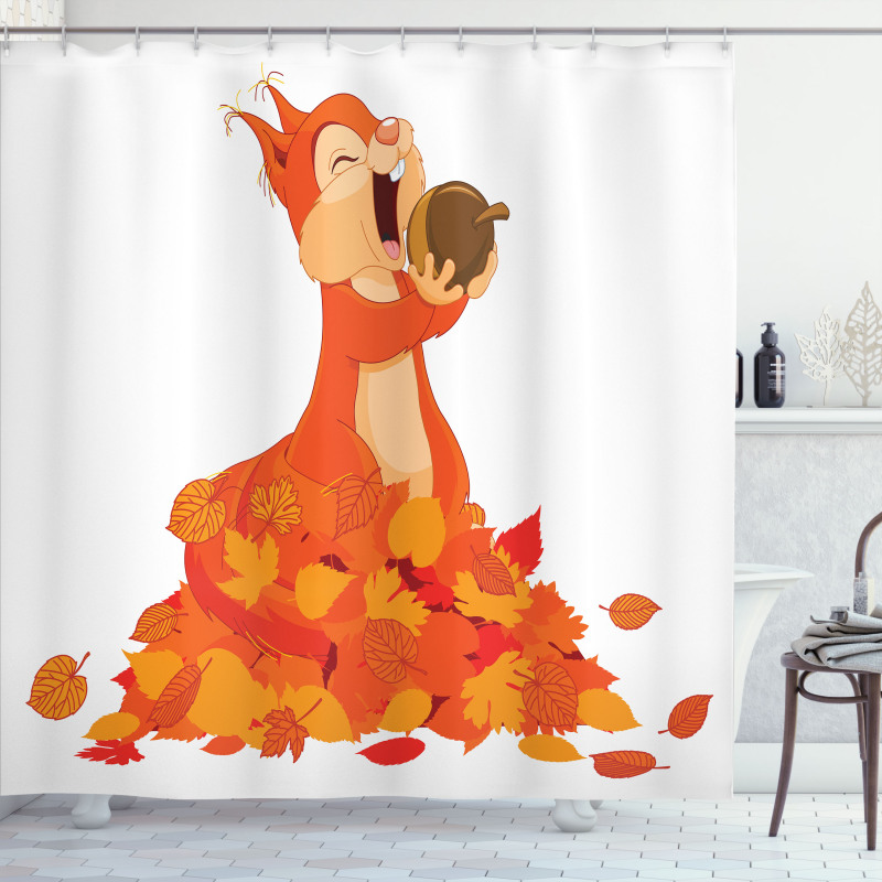 Animal Eating a Nut Shower Curtain